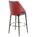 Italian minimalist red leather bar chair